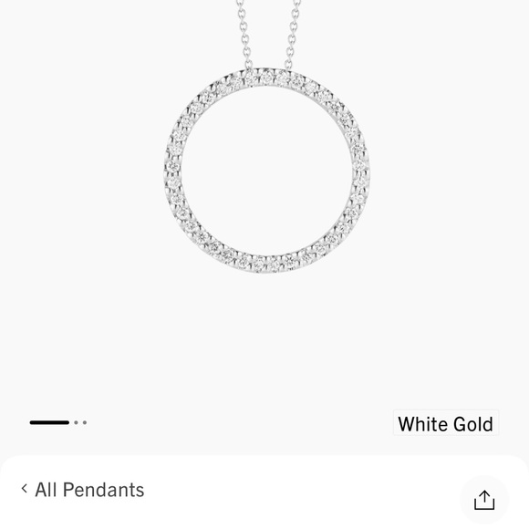Roberto Coin white gold and diamond circle necklace - Picture 2 of 9